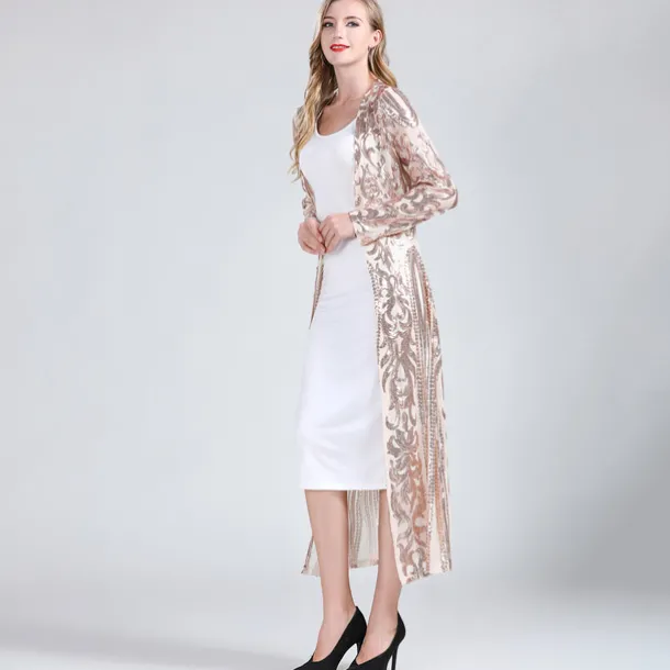 Shawl & Wrap Women's Wrap Elegant Bridal Long Sleeve Tulle Wedding Wraps With Split Joint For Wedding Summer