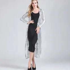 Shawl & Wrap Women's Wrap Elegant Bridal Long Sleeve Tulle Wedding Wraps With Split Joint For Wedding Summer