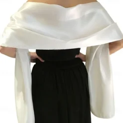 Shawls and Wraps for Evening Dresses Satin Women Long Scarf Wedding Guest Shawl