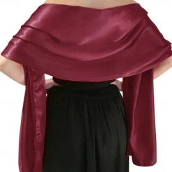 Shawls and Wraps for Evening Dresses Satin Women Long Scarf Wedding Guest Shawl