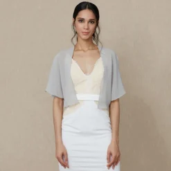 Shawls Women's Wrap Bolero Shrug Coats / Jackets Elegant Sun Protection Short Sleeve Chiffon Wedding Wraps With Pure Color For Formal Spring & Fall dress to impress