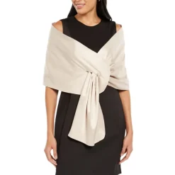 Shawls Women's Wrap Bolero Shrug Vintage Classy Elegant Sleeveless Satin Wedding Guest Wraps With Pure Color For Formal Spring & Fall dress to impress
