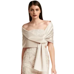 Shawls Women's Wrap Bolero Shrug Vintage Classy Elegant Sleeveless Satin Wedding Guest Wraps With Pure Color For Formal Spring & Fall dress to impress