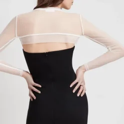 Shawls Women's Wrap Elegant Pure Sun Protection Long Sleeve Tulle Wedding Wraps With Pure Color For Party Spring & Summer