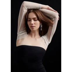 Shawls Women's Wrap Elegant Pure Sun Protection Long Sleeve Tulle Wedding Wraps With Pure Color For Party Spring & Summer