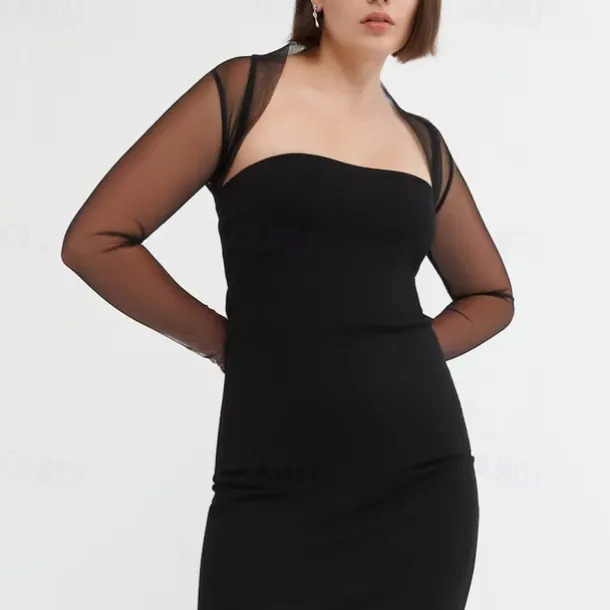 Shawls Women's Wrap Elegant Pure Sun Protection Long Sleeve Tulle Wedding Wraps With Pure Color For Party Spring & Summer