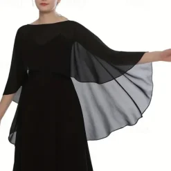 Shawls Women's Wrap Mother's Wraps Classy Pure Sleeveless Chiffon Wedding Wraps With Pure Color For Party Fall