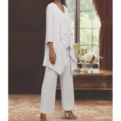 Shawls Women's Wrap Mother's Wraps Pure Elegant 3/4 Length Sleeve Chiffon Wedding Wraps With Pure Color For Party Fall & Winter