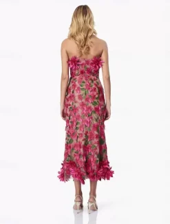 Sheath / Column DressesDress Wedding Wedding Guest Cocktail Dress Sleeveless Off Shoulder Flowers with Embroidered Lace