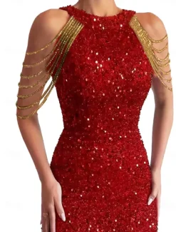 Sheath Sequin Cocktail Dresses Party Dress Holiday Homecoming Dress Short / Mini Sleeveless Jewel Neck dress to impress