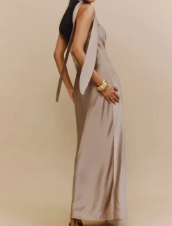 Sheath Wedding Guest Dresses Elegant Dress Formal Black Tie Floor Length Sleeveless Strapless Charmeuse with Strappy