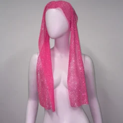 Sheer Mesh Rhinestone Head Wrap Scarf Scarf Metallic Sparkle Sexy Polyester For Disco Cosplay Carnival Women's Costume Jewelry Fashion Jewelry