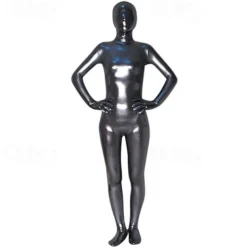 Shiny Zentai Suits Cosplay Costume Bodysuit Maid Costume Cosplay Carnival Costume Full Body Suit Women's Solid Color Sexy Costume Latex Shiny Metallic Costume for Halloween Carnival Adults'