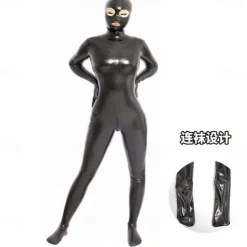 Shiny Zentai Suits Cosplay Costume Bodysuit Maid Costume Cosplay Carnival Costume Full Body Suit Women's Solid Color Sexy Costume Latex Shiny Metallic Costume for Halloween Carnival Adults'