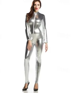 Shiny Zentai Suits Cosplay Costume Catsuit Carnival Costume Full Body Suit Men's Women's Sex Sexy Costume Solid Colored Spandex Latex Costume for Halloween Masquerade Adults'