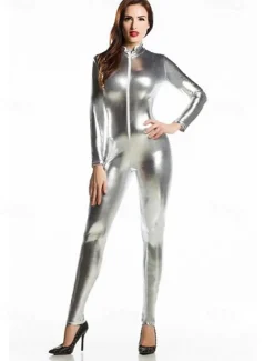Shiny Zentai Suits Cosplay Costume Catsuit Motorcycle Girl Carnival Costume Full Body Suit Men's Women's Kid's Casual Socks Contemporary Cut Edge Solid Colored Spandex Latex Glue Costume for