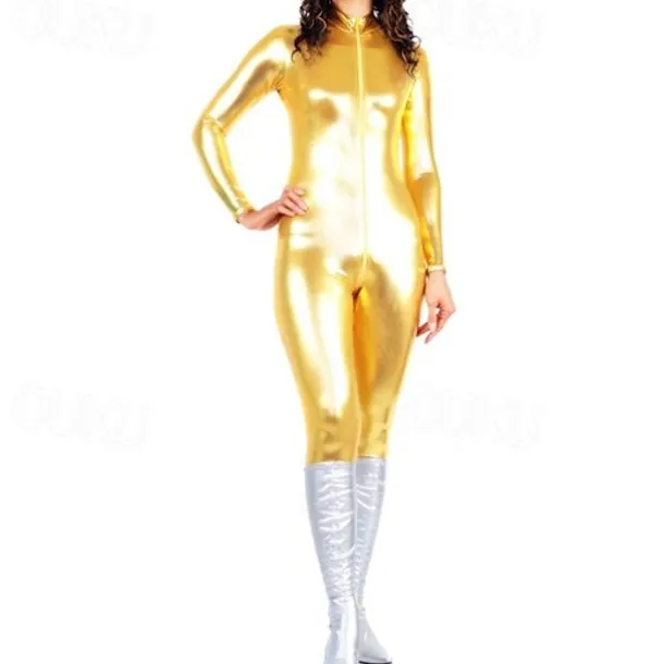 Shiny Zentai Suits Cosplay Costume Catsuit Carnival Costume Full Body Suit Women's Sexy Costume Solid Colored Spandex Costume for Christmas Halloween