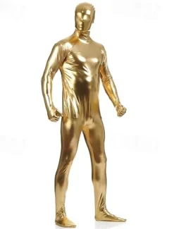 Shiny Zentai Suits Skin Suit Full Body Suit Carnival Costume Full Body Suit Men's Women's Sex Solid Colored Spandex Latex Costume for Halloween Masquerade Adults'