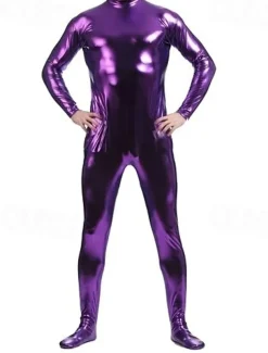 Shiny Zentai Suits Skin Suit Bodysuit Carnival Costume Full Body Suit Men's Women's Sex Solid Colored Spandex Latex Costume for Halloween Masquerade Adults'