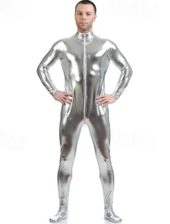 Shiny Zentai Suits Skin Suit Bodysuit Carnival Costume Full Body Suit Men's Women's Sex Solid Colored Spandex Latex Costume for Halloween Masquerade Adults'