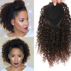 Short Afro Kinky Curly Ponytail Hair Piece for African American Ponytail Extension Synthetic Afro Kinky Curly Ponytail for Women