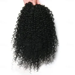 Short Afro Kinky Curly Ponytail Hair Piece for African American Ponytail Extension Synthetic Afro Kinky Curly Ponytail for Women