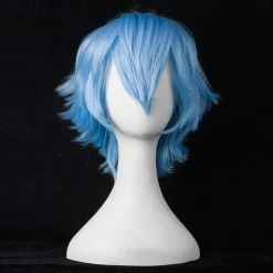 Short Anime Straight Synthetic Wigs with Bangs High Temperature Resistance Anime Party Costume Cosplay Wig for Men and Women