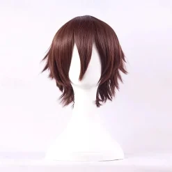 Short Anime Straight Synthetic Wigs with Bangs High Temperature Resistance Anime Party Costume Cosplay Wig for Men and Women