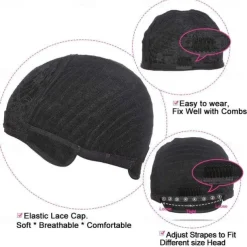 Short Bob Wig Human Hair for Black Women Pixie Cut wigs Human Hair Wig Glueless Wig None Lace Front Wig with Bangs Natural Black Straight Full Machine Made Wig