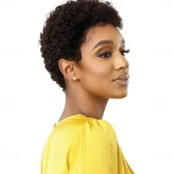 Short Curly Human Hair Wigs for Women 100% Brazilian Virgin Short Human Hair Pixie Cut Wigs Short bob Curly Non Lace Human Hair Wigs
