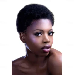 Short Curly Human Hair Wig Afro Kinky Curly African Style For Black Women Non Lace Remy Curly Wig Full Machine Made Wig