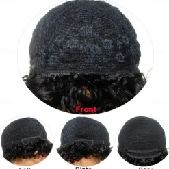 Short Curly Pixie Cut Wig Human Hair Short Wigs for Black Women pixie cut wigs human hair Short Human Hair Pixie Cut Glueless Wig Short Wigs Natural Curly Color 1B