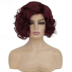 Short Curly White Wig for Women Synthetic Natural Wavy Costume Wig for Cosplay Party Halloween Wigs