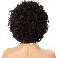 Short Curly Wig with Bangs Human Hair Wig for Black Women Short Curly Bob Wig Bouncy Curls Glueless Wig 150% Density