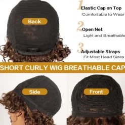 Short Curly Wig with Bangs Human Hair Wig for Black Women Short Curly Bob Wig Bouncy Curls Glueless Wig 150% Density