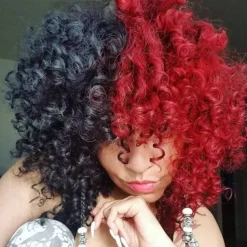 Short Curly Wigs for Black Women Soft Black Big Curly Wig with Bangs Afro Kinky Curls Heat Resistant Natural Looking Synthetic Wig for African American Women Christmas Party Wigs