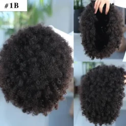 Short Curly Wigs for Black Women Human Hair Afro Kinky Curly Wig Brazilian Virgin Pixie Cut Wig Human Hair With Bangs 150% Density None Lace Front Bob Wigs