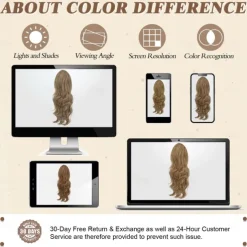 Short Drawstring Ponytail Extension, 16 In Wavy Ponytail Hair Extensions Synthetic Clip in Pony Tail Hairpieces Fake Ponytail for Women Girls Daily Halloween