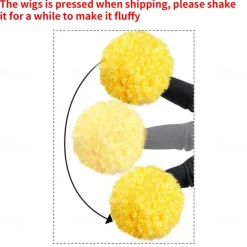 Short Fluffy Afro Wigs-Women Men Kinky Curly Disco Hippie Wig for Costume Cosplay Carnival Christmas Party