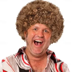 Short Fluffy Afro Wigs-Women Men Kinky Curly Disco Hippie Wig for Costume Cosplay Carnival Christmas Party