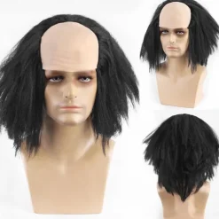 Short Fluffy Synthetic Hair Red Clown Horror Halloween Cosplay Wigs for Men Adult
