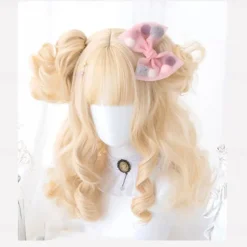 Short natural wave wig heat resistant Synthetic hair cute teen Lolita Bob wig belt bangs Cosplay wig ladies full wig Halloween Wigs