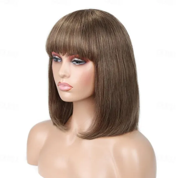 Short Pixie Cut Color Wigs 150% Brazilian Remy Straight Wig Human Hair Bob Wigs Fringe Wigs Human Hair Wigs For Black Women