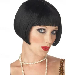 Short Straight Hair Flapper Cosplay Bob Wig 1920s The Great Gatsby Cosplay Short Straight Hair New Year's Eve Party Halloween Wigs