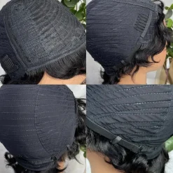 Short Wigs Human Hair Wigs For Women Pixie Cut Human Hair Finger Wave Wig Natural Color Glueless Human Hair Wig Machine Made