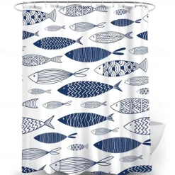 Shower Curtain with Hooks 180cm*180cm(70