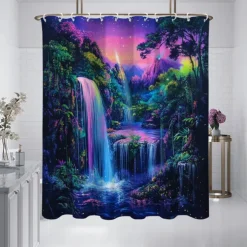 Shower Curtain with Hooks 180cm*180cm(70