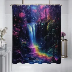 Shower Curtain with Hooks 180cm*180cm(70