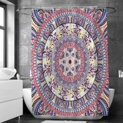 Shower Curtain with Hooks 180cm*180cm(70