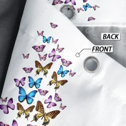 Shower Curtain with Hooks 180cm*180cm(70